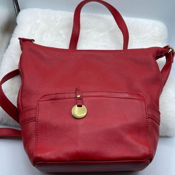 Vintage red leather crossbody lipstick red by Sereta - Picture 1 of 15